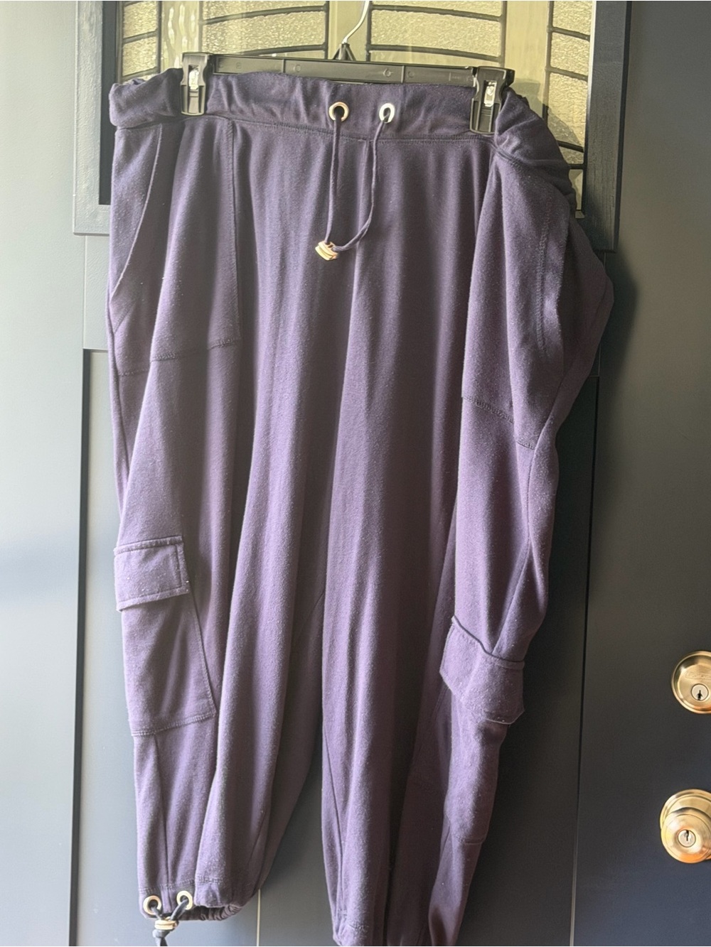 Woman’s Navy Capri Pants - Casual Drawstring Waist